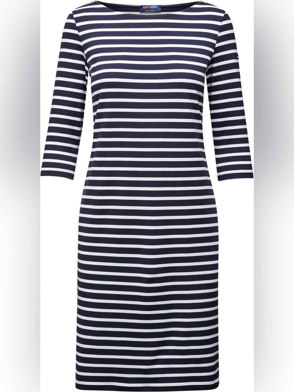 Saint James Navy and White Striped Boatneck Dress